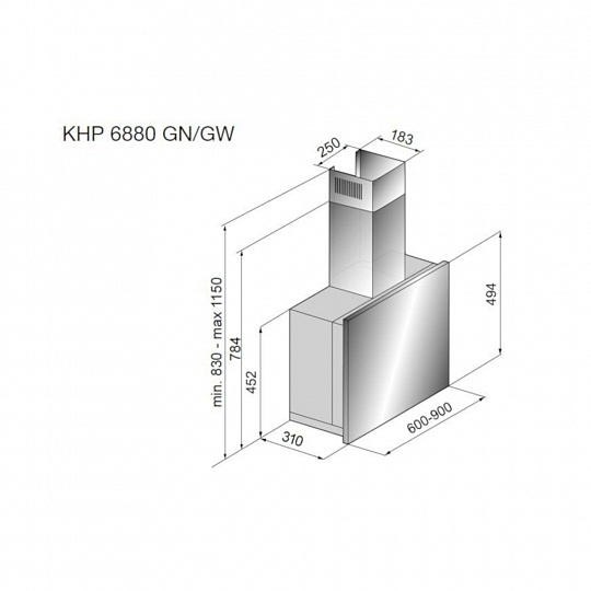 Вытяжка с выдвижным экраном KHP 6880 GW