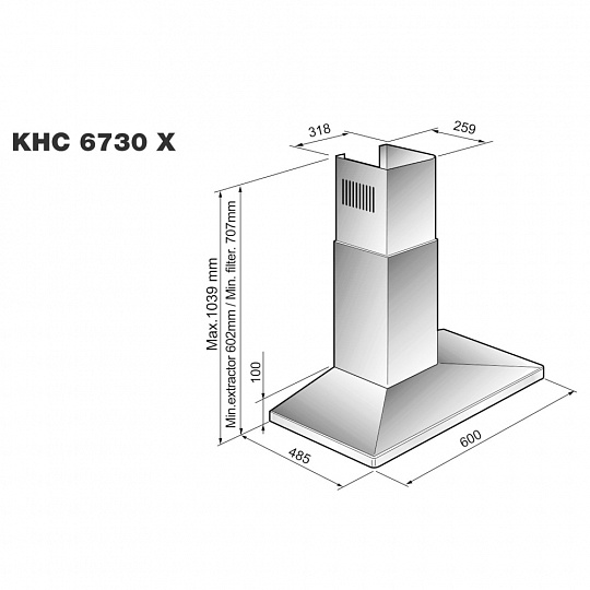 Купольная вытяжка KHC 6730 X