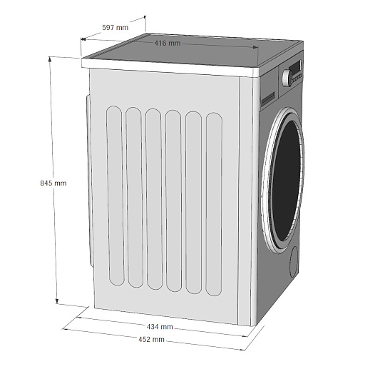 Узкая стиральная машина с паром KWM 42LS1267 B