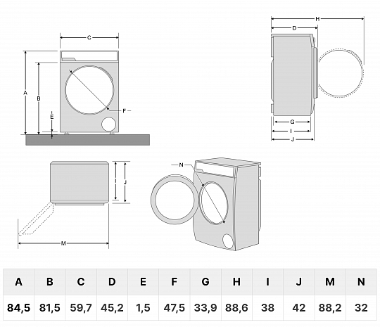 Отдельностоящая стиральная машина с паром KWM 53LS1278 S