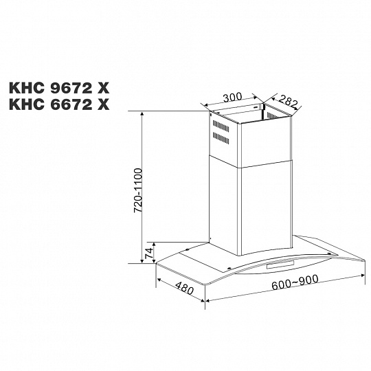 Купольная вытяжка KHC 9672 X