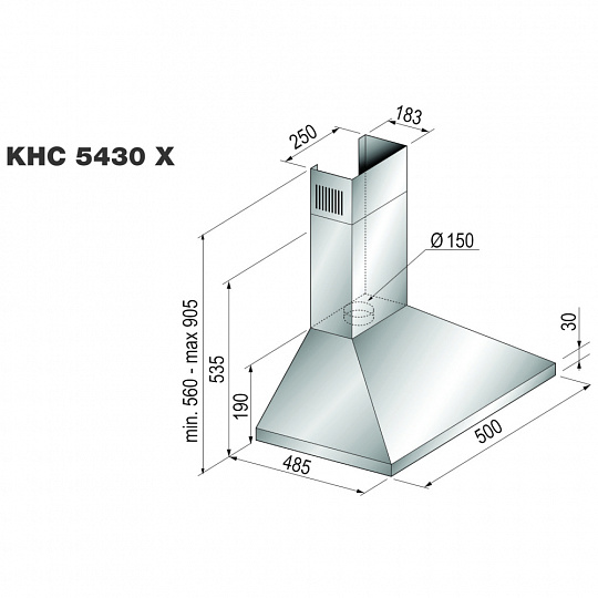 Купольная вытяжка KHC 5430 X